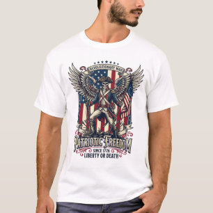 Patriotic Revolutionary War Skeleton Dark Patriot  T-Shirt