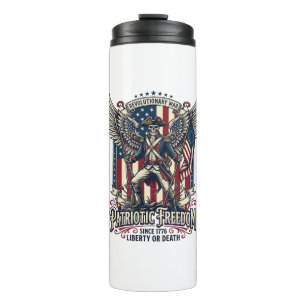 Patriotic Revolutionary War Skeleton Dark Patriot Thermal Tumbler