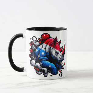 "Patriotic Rhino Design" Mug