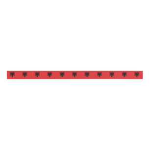 Patriotic Ribbon with Flag of Albania Grosgrain Ribbon