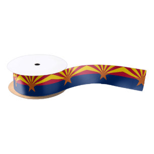 Patriotic Ribbon with Flag of Arizona, U.S.A. Satin Ribbon