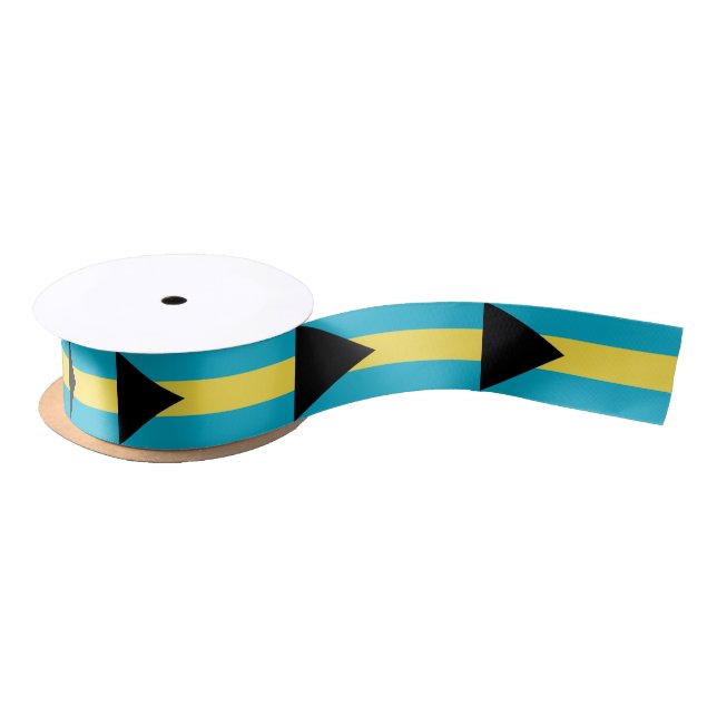 Patriotic Ribbon with Flag of Bahamas Satin Ribbon (Spool)