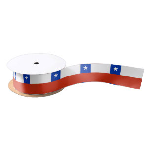 Patriotic Ribbon with Flag of Chile Satin Ribbon