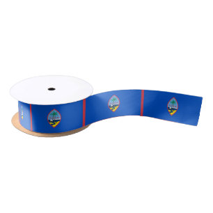 Patriotic Ribbon with Flag of Guam, U.S.A. Satin Ribbon