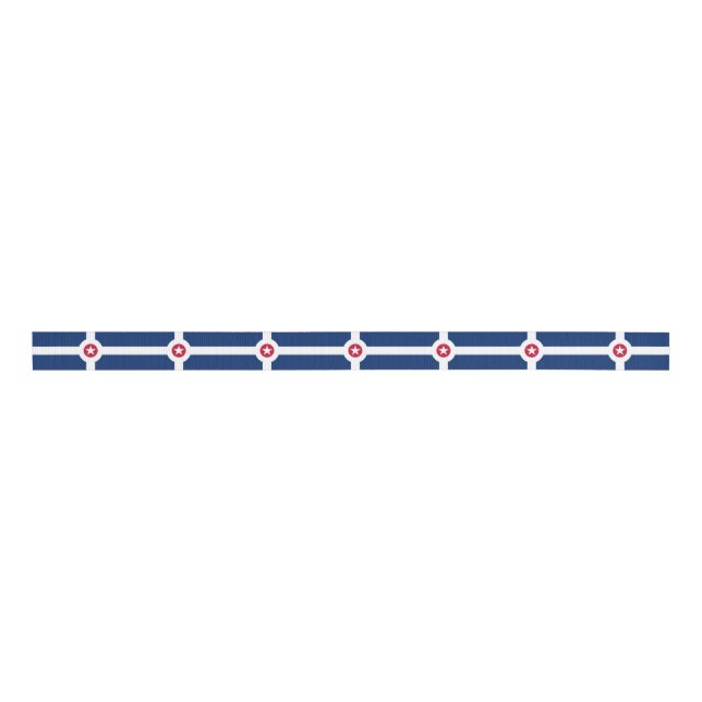Patriotic Ribbon with Flag of Indianapolis Grosgrain Ribbon (Front)
