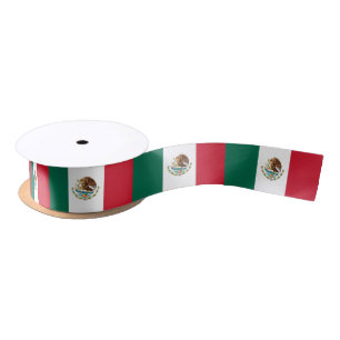 Patriotic Ribbon with Flag of Mexico Satin Ribbon