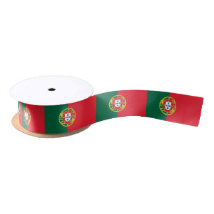 Patriotic Ribbon with Flag of Portugal Satin Ribbon