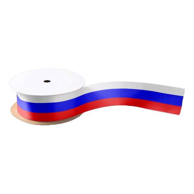 Patriotic Ribbon with Flag of Russia Satin Ribbon (Spool)