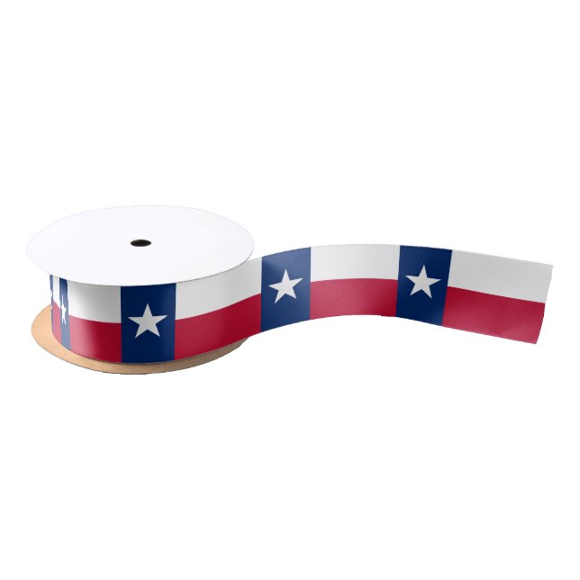 Patriotic Ribbon with Flag of Texas Satin Ribbon (Spool)