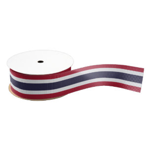 Patriotic Ribbon with Flag of Thailand Grosgrain Ribbon