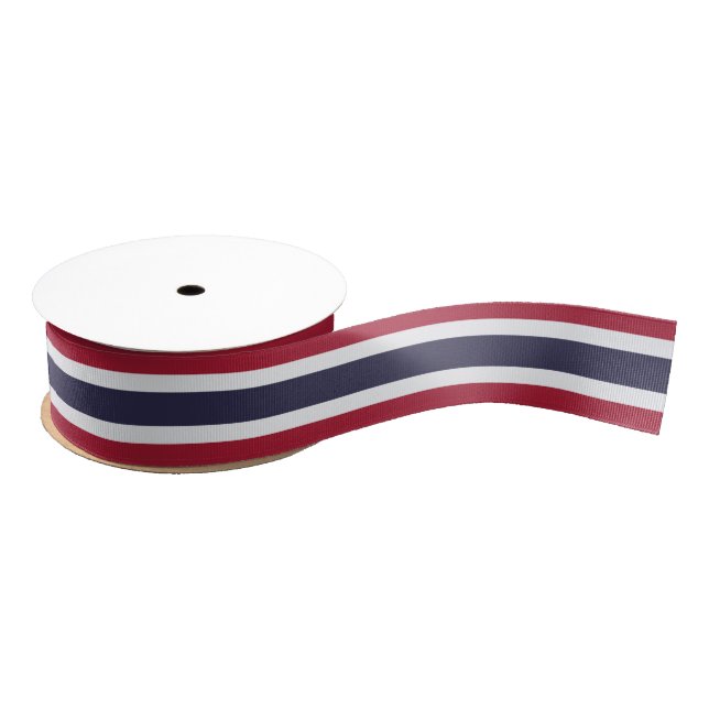 Patriotic Ribbon with Flag of Thailand Grosgrain Ribbon (Spool)