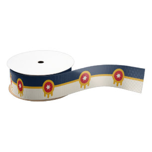 Patriotic Ribbon with Flag of Tulsa City Grosgrain Ribbon