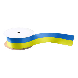 Patriotic Ribbon with Flag of Ukraine Satin Ribbon