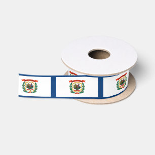 Patriotic Ribbon with Flag of West Virginia Satin Ribbon