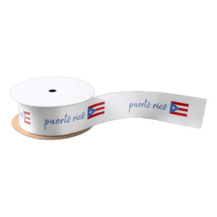 Patriotic Ribbon with Puerto Rican Flag Satin Ribbon