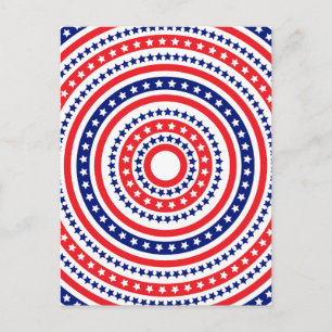 Patriotic Ring Pattern Holiday Postcard