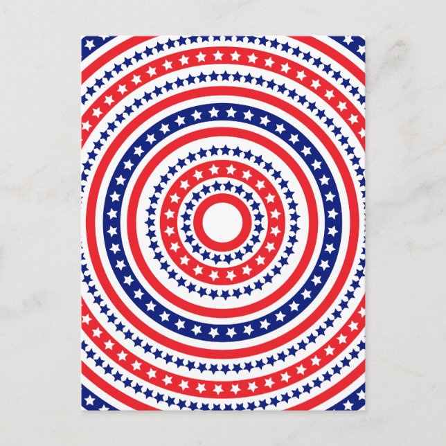 Patriotic Ring Pattern Postcard (Front)