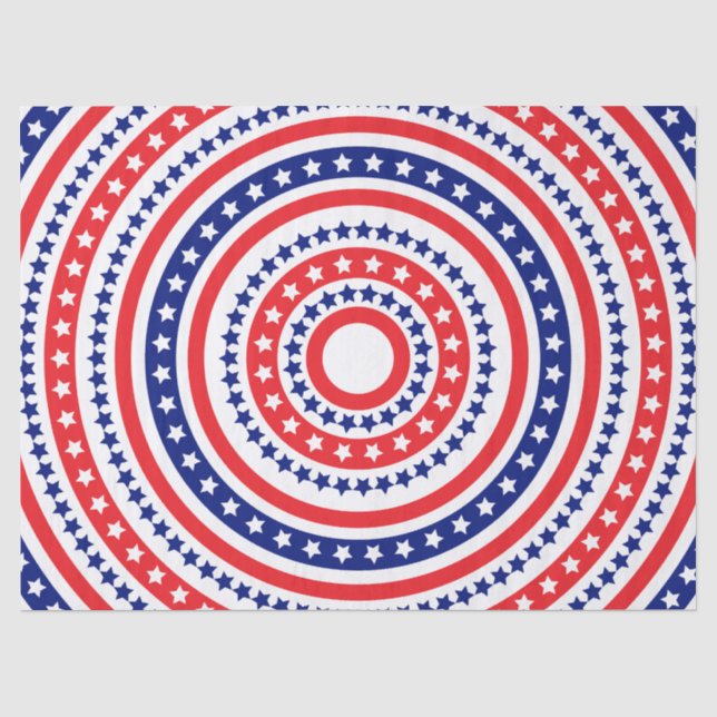 Patriotic Ring Pattern Tissue Paper (Front)