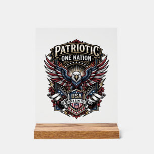 Patriotic Rock Eagle Crest Music Rock Metal Patrio Acrylic Sign