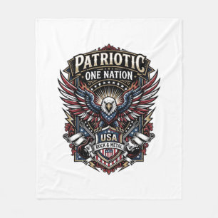 Patriotic Rock Eagle Crest Music Rock Metal Patrio Fleece Blanket