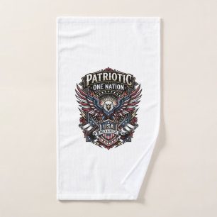 Patriotic Rock Eagle Crest Music Rock Metal Patrio Hand Towel
