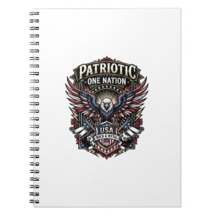 Patriotic Rock Eagle Crest Music Rock Metal Patrio Notebook