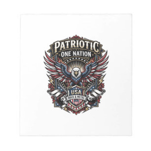 Patriotic Rock Eagle Crest Music Rock Metal Patrio Notepad