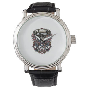 Patriotic Rock Eagle Crest Music Rock Metal Patrio Watch