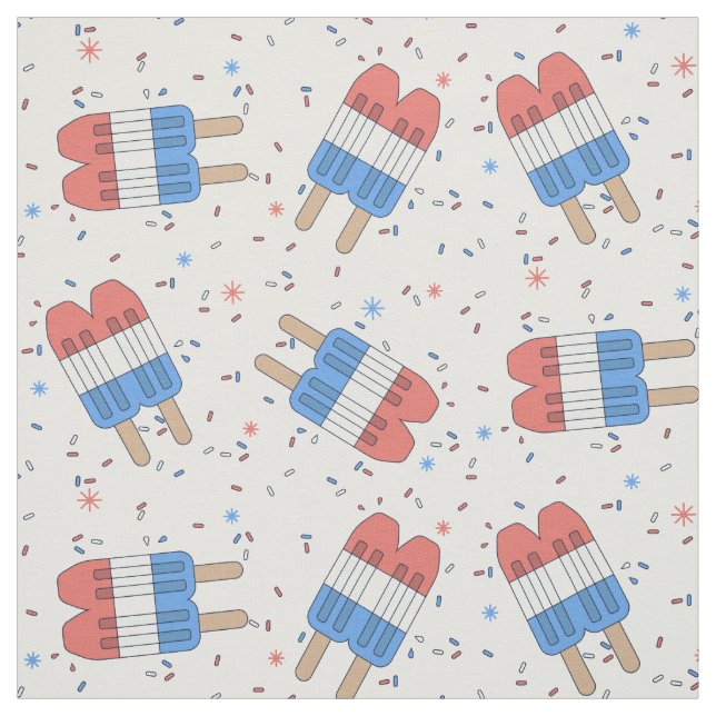 patriotic rocket pops & sprinkles red white blue fabric (Swatch)