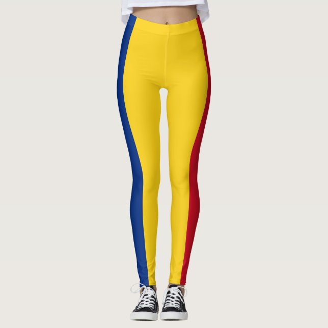 Patriotic Romania flag Romanian Leggings (Front)