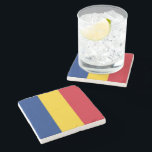 Patriotic Romania flag Romanian Stone Coaster<br><div class="desc">Patriotic Romania flag Drapelul României
The colours of the national flag of Romania in Romanian: Drapelul României have a long history. Red,  yellow and blue were found on late 16th-century royal grants of Michael the Brave,  as well as shields and banners. #rumania #rumanian #flag #patriotic</div>