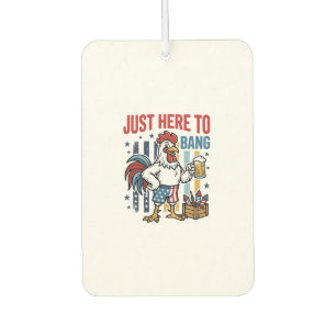 Patriotic Rooster Fireworks Vintage Shirt Design_1 Car Air Freshener