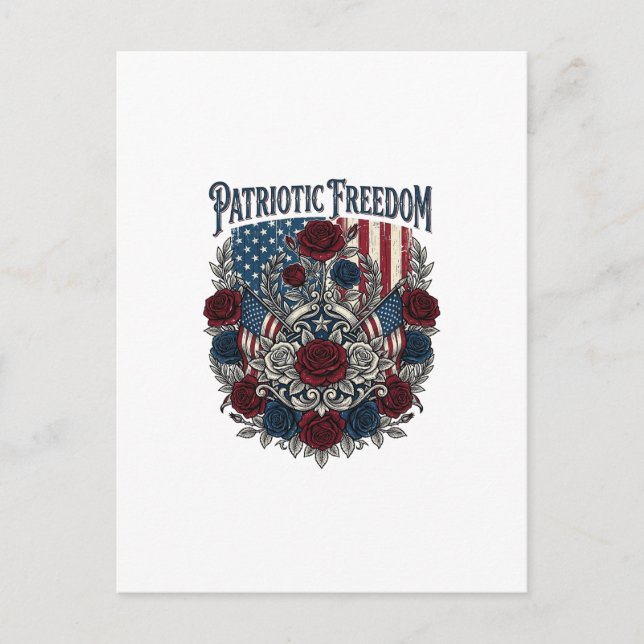 Patriotic Rose Garden Postcard (Front)