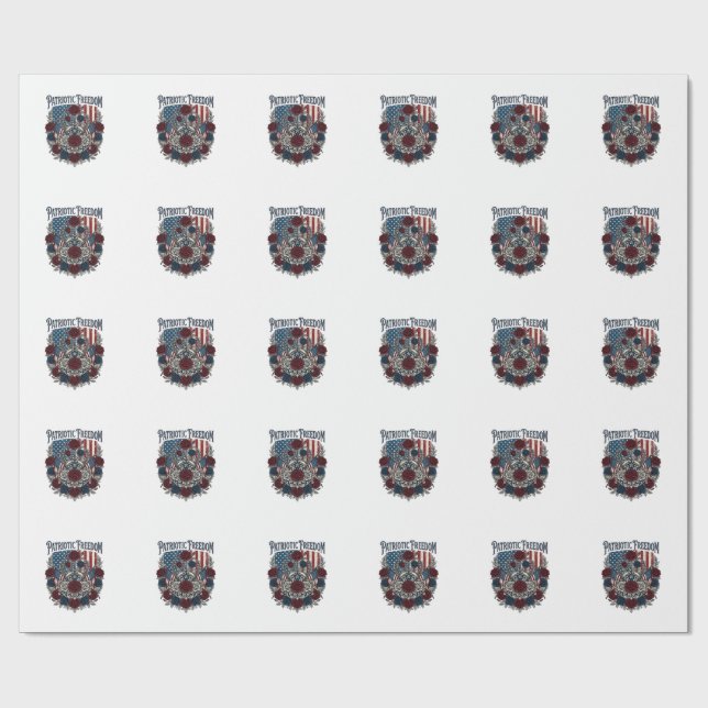 Patriotic Rose Garden Wrapping Paper (Flat)