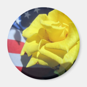 Patriotic Rose Magnet
