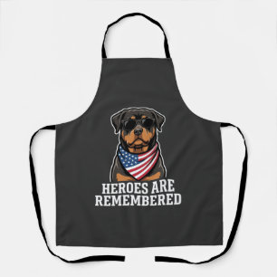 Patriotic Rottweiler Hero Dog Vector Design Apron