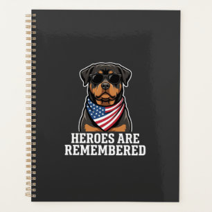 Patriotic Rottweiler Hero Dog Vector Design Planner