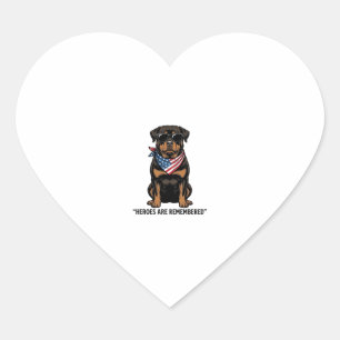 Patriotic Rottweiler Hero Dog Vintage Design_1 Heart Sticker