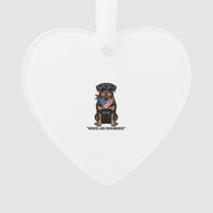 Patriotic Rottweiler Hero Dog Vintage Design_1 Ornament