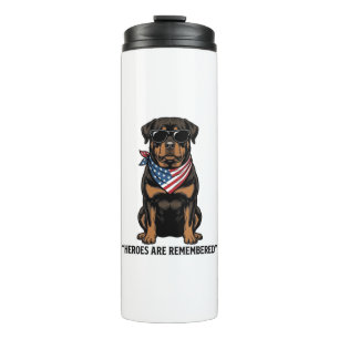 Patriotic Rottweiler Hero Dog Vintage Design_1 Thermal Tumbler