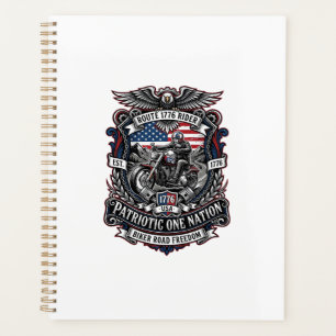 Patriotic Route 1776 Rider Biker Road Freedom Patr Planner