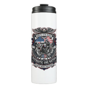 Patriotic Route 1776 Rider Biker Road Freedom Patr Thermal Tumbler