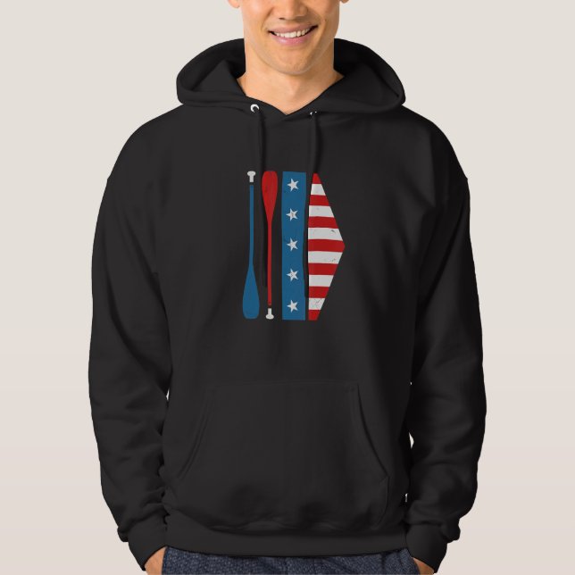 Patriotic Rowing Oars For Rowers Hoodie (Front)