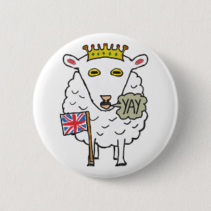 Patriotic Royal Sheep 6 Cm Round Badge