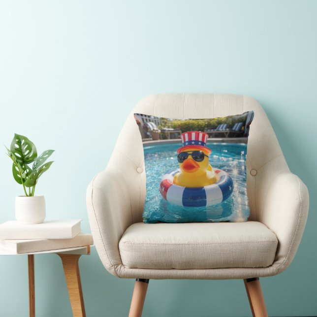 Patriotic Rubber Duck in Swimming Pool Cushion (Chair)