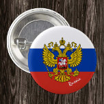 Patriotic Russia button, Emblem, Russian Flag 3 Cm Round Badge<br><div class="desc">Buttons: Patriotic Russia,  Emblem & Russian Flag - love my country,  travel,  holiday,  national patriots / sports fans</div>