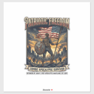 Patriotic Rust Flag Survivor Zombie Apocalypse Fre