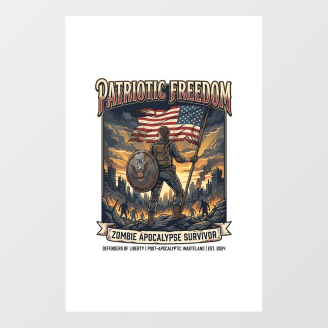 Patriotic Rust Flag Survivor Zombie Apocalypse Fre (Sheet)