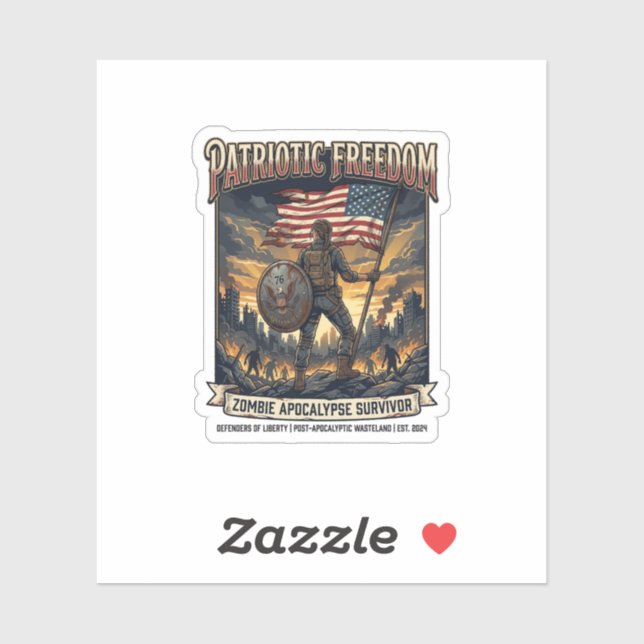 Patriotic Rust Flag Survivor Zombie Apocalypse Fre (Sheet)