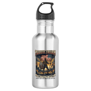Patriotic Rust Flag Survivor Zombie Apocalypse Fre 532 Ml Water Bottle
